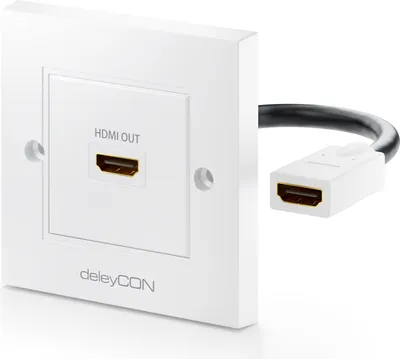Produktbild von deleyCON HDMI Dose Wanddose 1x HDMI Port Unterputz Montage 3D Full HD HDTV 4K 2160p