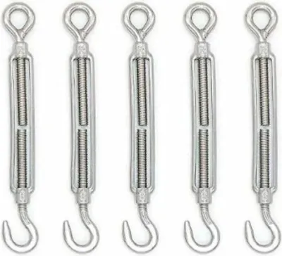 Produktbild von M8 Haken-Kabelspannschloss (Haken und Öse), Stahldraht-Spannschloss/Edelstahl 304 Kabelspannschloss für Wäscheleine, Stahlkabel, Stahlseil - 5 Stück