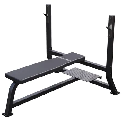 Produktbild von GORILLA SPORTS® Hantelbank - mit Ablage, bis 250 kg, Gummierte Füße, Schwarz - Trainingsbank, Flachbank, Fitnessbank für Zuhause, Bankdrücken Bank