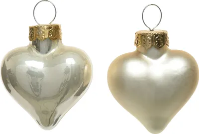 Produktbild von Christbaumschmuck Herzen 4cm Glas 12 Stück - Perle