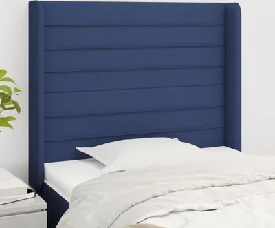 Produktbild von The Living Store Kopfteil mit Ohren Blau 103x16x118/128 cm Stoff