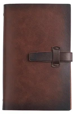 Image de Cahier de notes en cuir, format A6, ligné, rechargeable, réutilisable, avec compartiments pour cartes et porte-stylo
