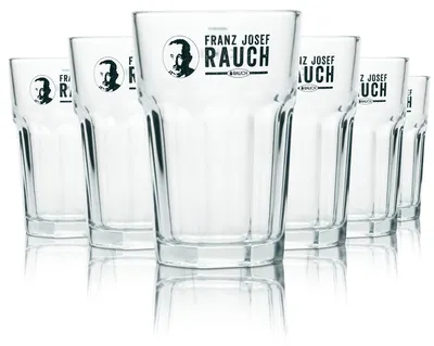 Produktbild von 6x Rauch Glas 0,3l Saft Gläser Longdrink Tumbler Becher Gastro Eiche Franz Josef