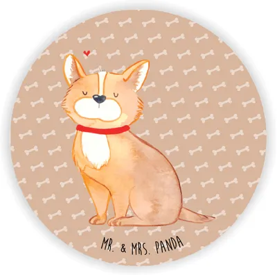Produktbild von Mr. & Mrs. Panda Kühlschrankmagnet Hund Glück - Hundeglück - Geschenk, Spruch, magnet für pinwand, büromagnete, Herz, Corgie, Sprüche, Liebe, pinnwand, kühlschrank