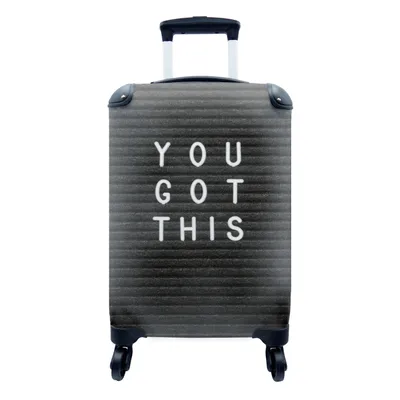 Produktbild von MuchoWow® Koffer Handgepäck Trolley Rollkoffer Kleine Reisekoffer mit 4 Rollen - Motivierendes Zitat - Cabin Size < 55x40x23 cm & 55x40x20 cm - Fotokoffer - Kabinenkoffer - Boardgepäck - Reise-Box - Reisekoffer - Reisegepäck - Koffer mit Bild - Trolley für Kinder