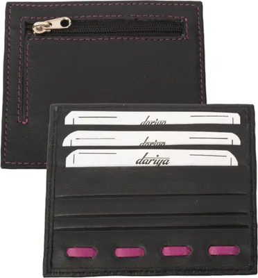 Produktbild von Flacher Kartenhalter für 3 Karten mit Münzfach schwarz/pink