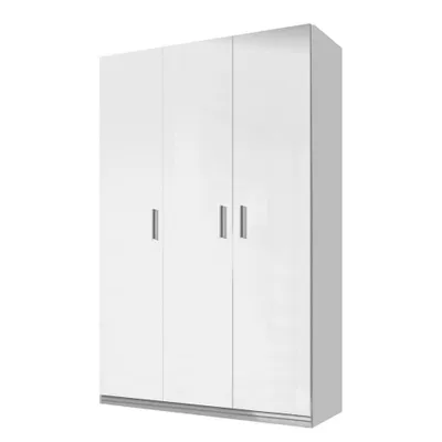 Obrázek produktu pro Šatní skříň 120 cm GORT - bílá / lesklá bílá