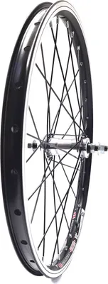 Produktbild von 20 Zoll Vorderrad Fahrrad Hohlkammerfelge Alu 28 Loch Speichen, schwarz-silber