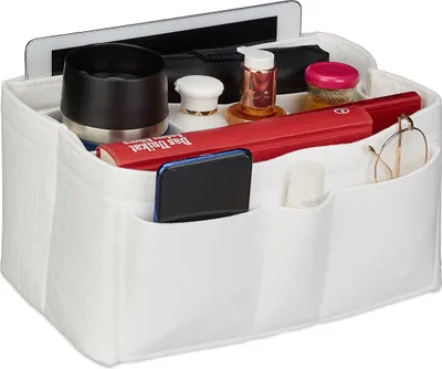 Zdjęcie produktu dla relaxdays organizer do torebki filcowy biały