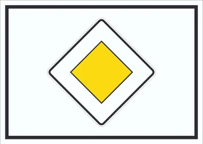 Produktbild von Vorfahrtstraße Symbol Schild A3 Rückseite selbstklebend