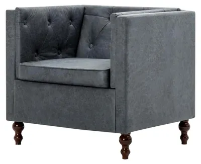 Produktbild von Sessel für Wohnzimmer und Schlafzimmer, modernes Einzelsofa, Loungesessel, Relaxsessel, grauer Stoff