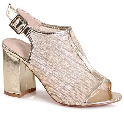 Produktbild von topschuhe24 3148 Damen Sandaletten Glitzer Netz , Farbe:Gold, Größe:38 EU
