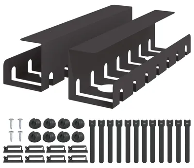 Produktbild von vidaXL Unter dem Schreibtisch Kabelmanagement Tray 2 Stk. Schwarz
