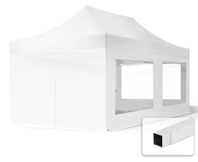 Produktbild von TOOLPORT 3x6m Stahl Faltpavillon, inkl. 4 Seitenteile, weiß