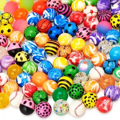 Image de Solidchoice - Lot de 100 balles en caoutchouc "Flummi Planeten" pour enfants