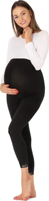 Image de Leggings de grossesse 7/8 Be Mammy pour femmes BE20-262 (noir, M)