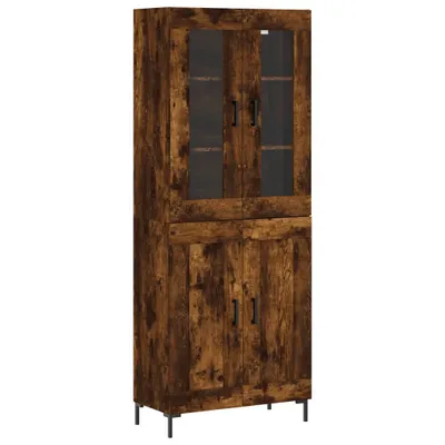 Image de Buffet haut Chêne fumé 69,5x34x180 cm Bois d'ingénierie