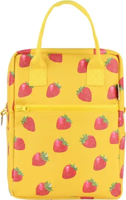 Produktbild von ESTIA | Lunchbag - 7 L - gelbe Isoliertasche mit Flaschenfach - Erdbeermuster