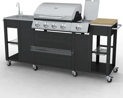 Produktbild von Gasgrill mit 4+1 Flammen Schwarz