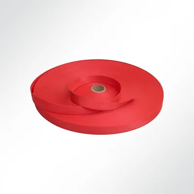 Produktbild von Lysel® Gurtband Polyester (PES) Breite 25mm Stärke 1mm 1200kg rot VE 12m