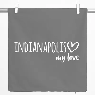 Produktbild von Huuraa Kissenbezug Indianapolis my love 40x40cm Steel Grey Baumwolle Dekokissenbezug Geschenkidee