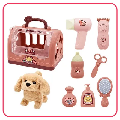 Produktbild von Hund Spielzeug Kinder,Elektrisch Plüsch Hund,Interaktives der läuft bellt Schwanzwedelt,Kuscheltier mit Leine Hundekäfig Geschenk Mädchen ab 3 Jahren