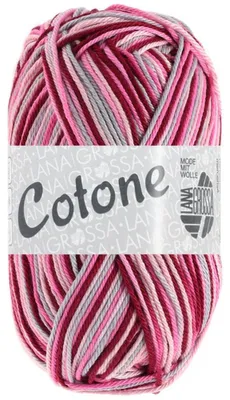 Produktbild von Lana Grossa - Cotone Print 0327 rosa pink bordeaux hellgrau