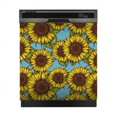 Produktbild von Aufkleber sticker 60x60 cm Dekorative folie Spülmaschine - Retro Sonnenblume