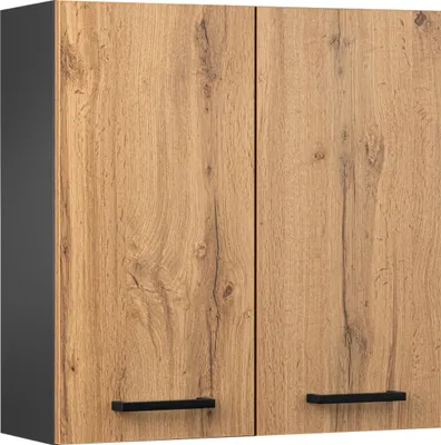 Zdjęcie produktu dla Szafka łazienkowa wisząca dąb wotan antracyt ścienna do łazienki loft 60 cm