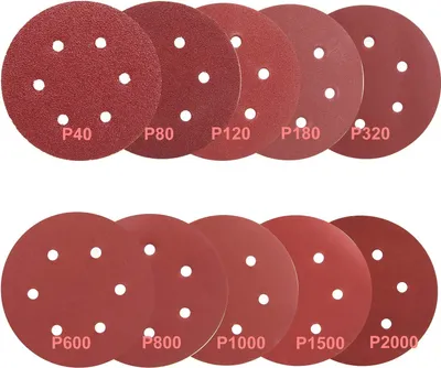 Produktbild von 100 Stš¹ck 150-mm-Schleifscheiben, Schleifscheiben, Schleifpapier in den K?rnungen 40/80/120/180/320/600/800/1000/1500/2000 (10 Scheiben pro K?rnung)