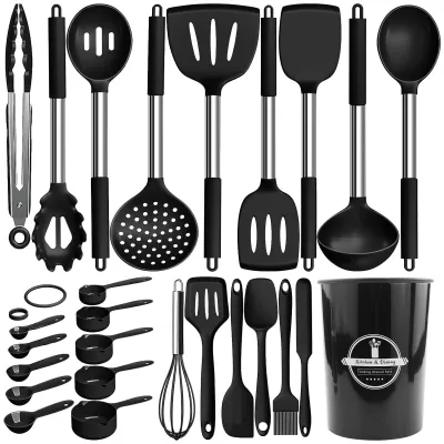 Image de Omgoods - Ensemble de cuisine en silicone comprenant 26 pièces, ainsi que des accessoires de cuisine et des crochets