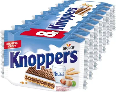 Zdjęcie produktu dla Knoppers Das Frühstückchen chrupiące wafle z nadzieniem 8 x 25 g