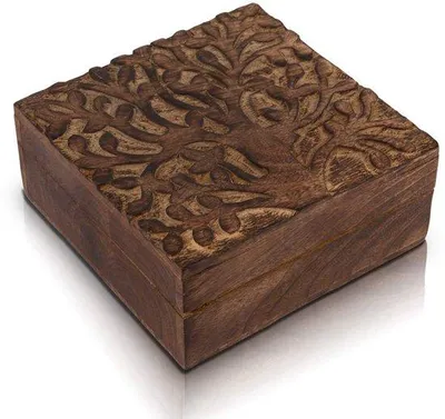 Produktbild von Holzschmuckkästchen 15x15x6cm Holz