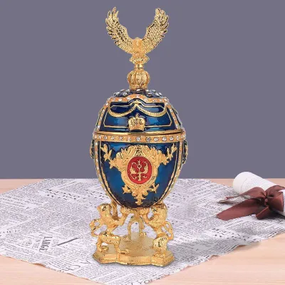 Produktbild von Schmuckkästchen, goldfarben beschichtet - Schmuckbaum - Vintage-Dekoration - Kunststoff-Diamanten - 7,5 x 7,5 x 19,8 cm - Glänzende Verarbeitung - Schmuckschatulle