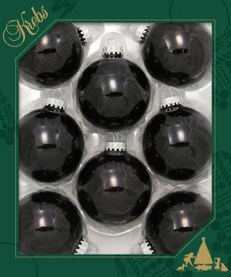 Obrázok produktu pre Sada 8 čiernych vianočných ozdôb, priemer 7 cm