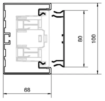 Obrázok produktu pre Hager BRA651001ELN, Hliník, Hliník, 100 mm, 68 mm