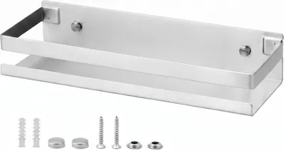 Imagen del producto de Estante para ducha de acero inoxidable cepillado, de 30 cm, autoadhesivo, para baño
