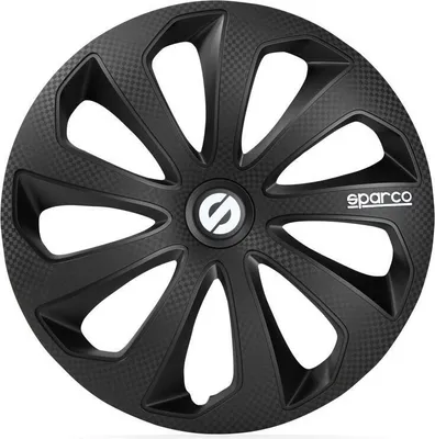 Produktbild von 16" Zoll Radkappen Schwarz Carbon Radzierblenden Radblenden SPC1674BKC SPARCO