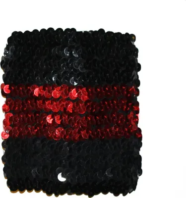 Produktbild von Pailletten Arm- oder Beinstulpen kurz - rot-schwarz - 2 Stück