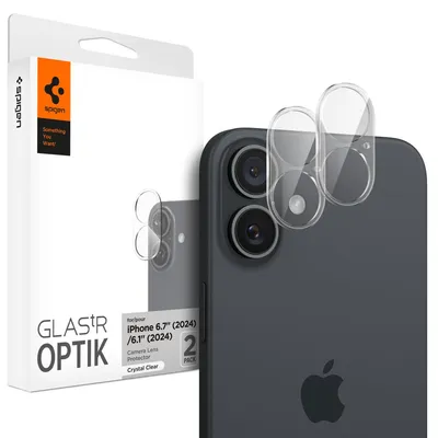 Produktbild von Spigen Glas.tR Optik, Apple, iPhone 16 Plus / iPhone 16, Kratzresistent, Transparent, 2 Stück(e)