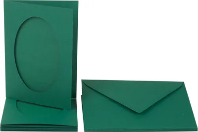 Produktbild von Passepartoutkarten "Oval", DIN A6, 220g/m², 10-tlg. Grün