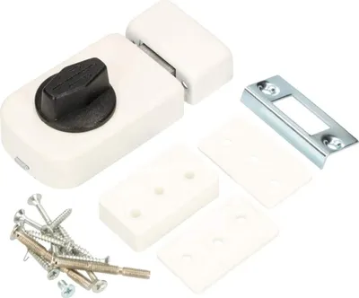 Produktbild von KOTARBAU® Zusatzschloss 60 mm 3 Farben Kastenschloss Türzusatzschloss Türschloss Schloss Drehknauf Zusatzsicherung Kastenzusatzschloss ohne Zylinder (Weiß)