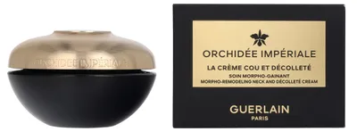 Zdjęcie produktu dla Guerlain Orchidée Impériale The Neck And Décolleté Cream, Kobiety, Skóra uniwersalna, Przeciwstarzeniowy, Krem przeciwzmarszczkowy, Elastyczność, Ujędrniający, Wygładzający, Tonizujący, 75 ml, Słoiczek, AQUA (WATER), SQUALANE, CETEARYL ISONONANOATE, PENTYLENE GLYCOL, C15-19 ALKANE, JOJOBA ESTERS,...