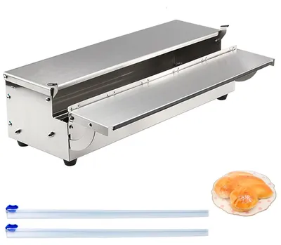 Image de Elzusha - Distributeur de film alimentaire en acier inoxydable, avec 2 rouleaux de film de rechange