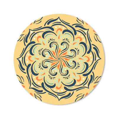 Produktbild von MuchoWow® Mauspad Mousepad Blume - Blätter - Gelb - Muster 30x30 cm - Mousepads - Maus Mat - Pad - Mausunterlage - Tischunterlage - Schreibtischmatten