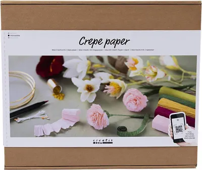 Produktbild von Creativ Company Maxi-Hobby-Set Krepppapier, Blumen, Kreppverhältnis: 180 %, 105 g, 1 Box