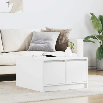 Image de Maison Exclusive - Table basse avec tiroirs blanc 70,5x70x40 cm