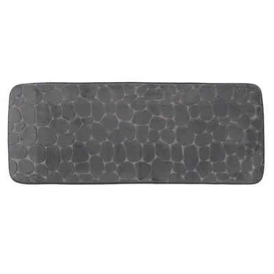 Image de BADTEPPICH GRAU BADVORLEGER BADEMATTE DUSCHVORLAGE mit Memory-Foam, 45 x 120 cm