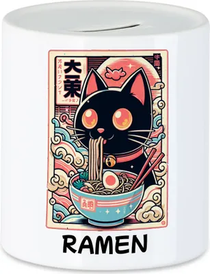 Produktbild von Ramen Spardose Manga Otaku Japanisch Kawaii Katze Anime Nudeln
