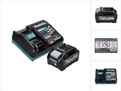 Obrázek produktu pro Sada zdrojů Makita 40 V max. s baterií BL 4040 4,0 Ah XGT ( 191B26-6 ) + rychlonabíječka DC 40 RA XGT LXT ( 191E07-8 ).